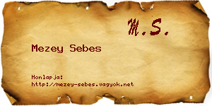 Mezey Sebes névjegykártya
